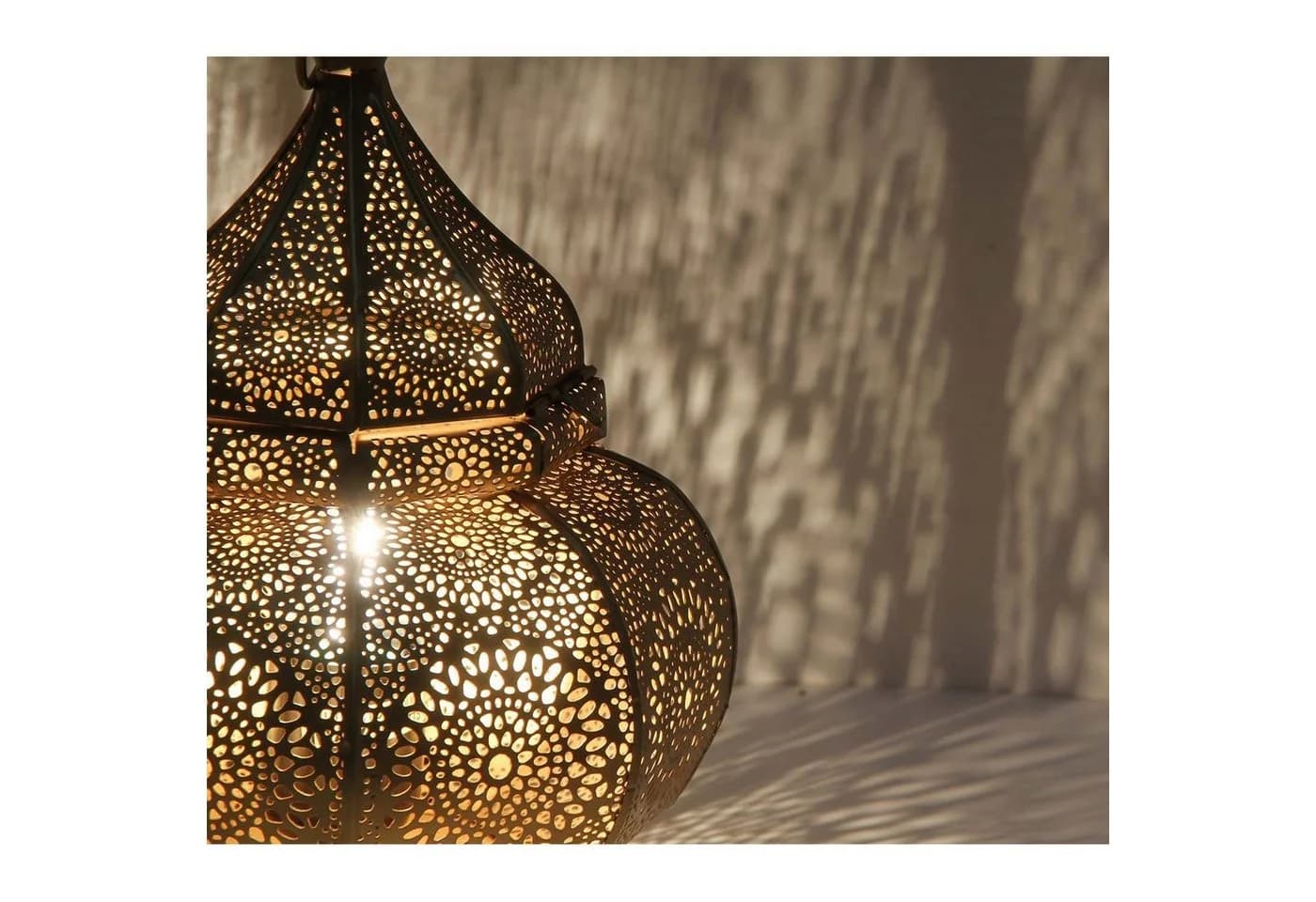 Casa Moro Nachttischlampe Gohar Antik-Gold Orientalische Tischlampe - Bild 4