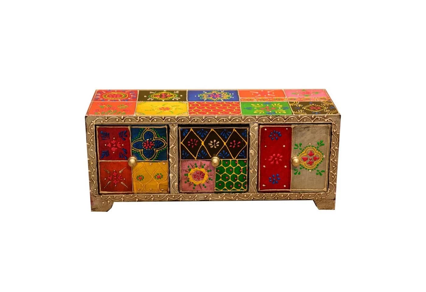 Casa Moro Orientalische Mini-Kommode Chandi 3 Schubladen 28x11x10 cm Bunt - Bild 2
