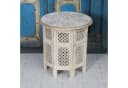 Casa Moro Orientalischer Beistelltisch Haytam Weiß Handgeschnitzt Mango Holz Bild 2
