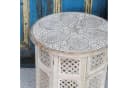 Casa Moro Orientalischer Beistelltisch Haytam Weiß Handgeschnitzt Mango Holz Bild 4