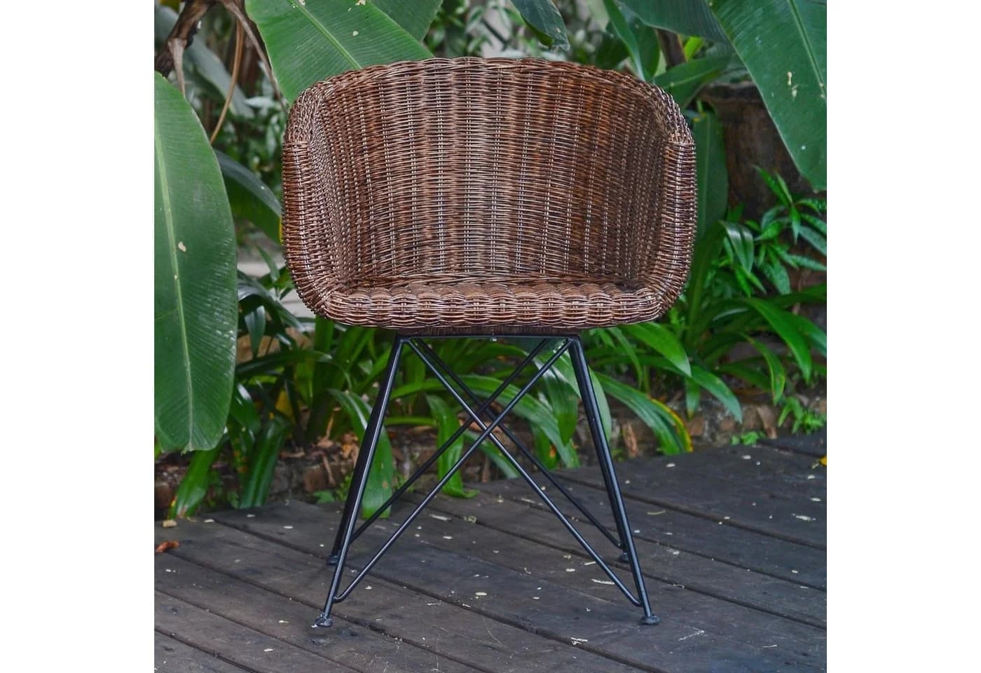 Casa Moro Rattan-Sessel Paris Braun mit Armlehne aus Naturrattan - Bild 4