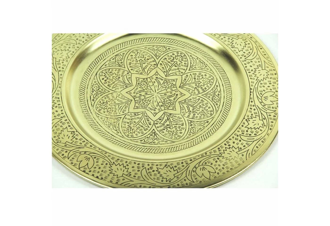 Casa Moro Marokkanisches Serviertablett Nermin Antik Gold Look - Bild 3