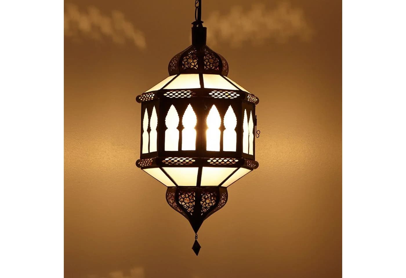Casa Moro Hängeleuchte Marokkanische Lampe Trombia Biban Milch-Weiß - Bild 2