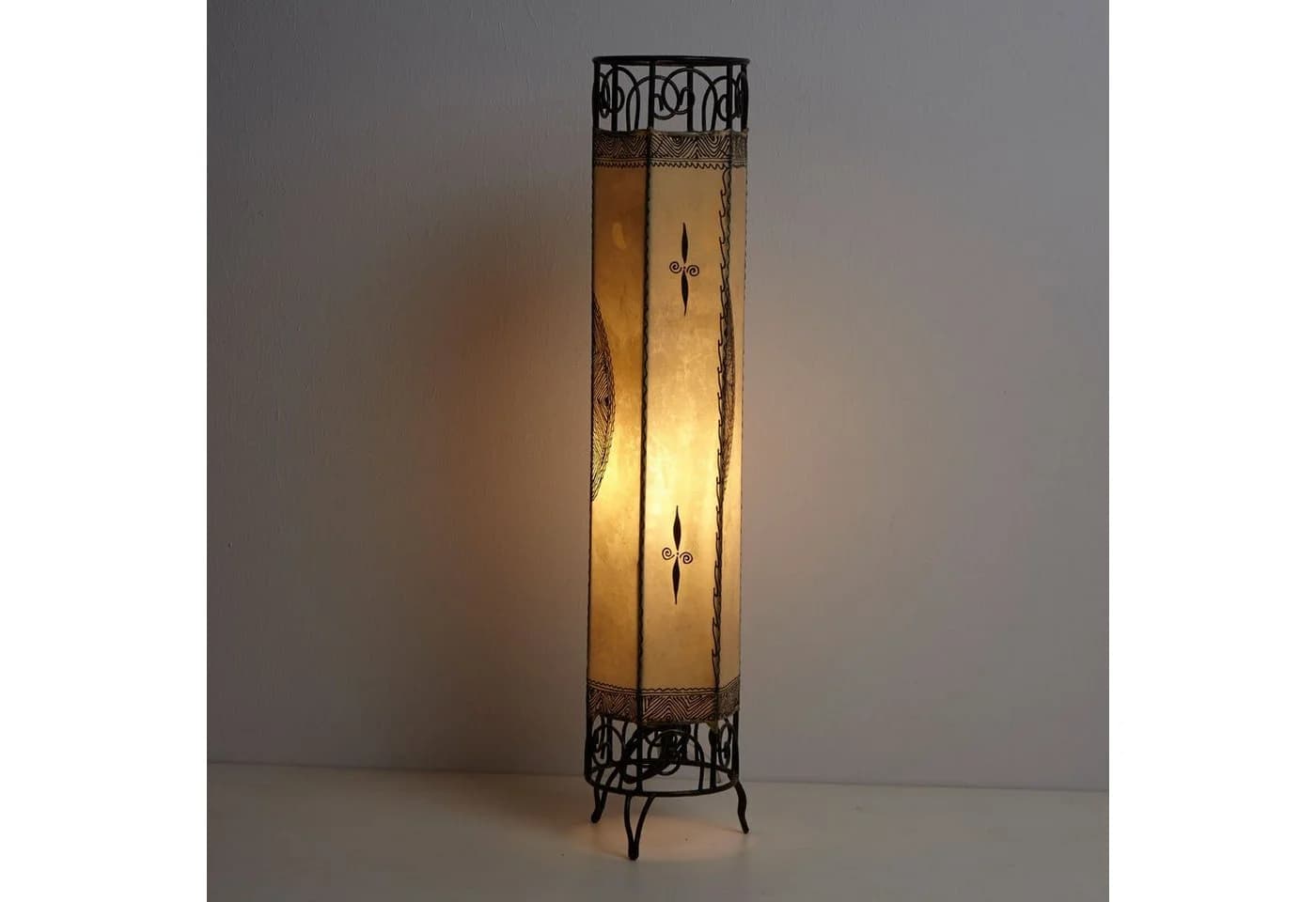 Casa Moro Stehlampe Kadous Orientalisch Weiß Echtes Leder - Bild 2