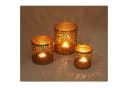 Casa Moro Teelichthalter Orientalisches Windlicht 3er Set Navin in Antik Gold Look Bild 4