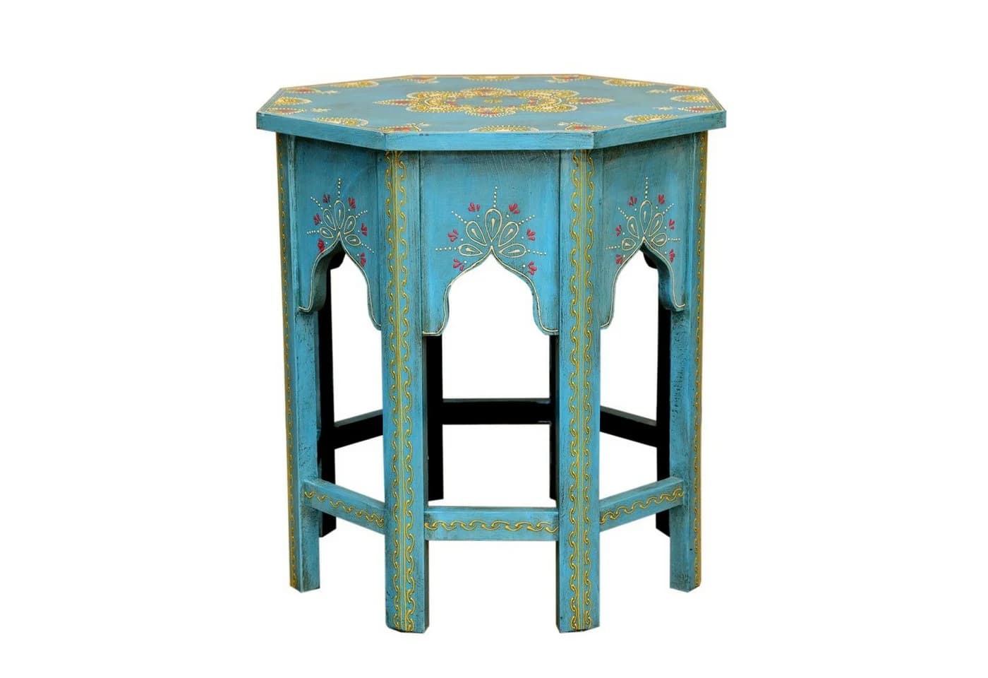 Casa Moro Beistelltisch Orientalisch Saada Blau Holz Handbemalt - Bild 2