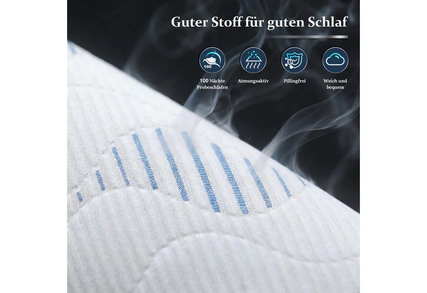 Klyvvo Matratzentopper 7,5 cm H3/H4 Gel-Memory-Schaum Weiß - Bild 5