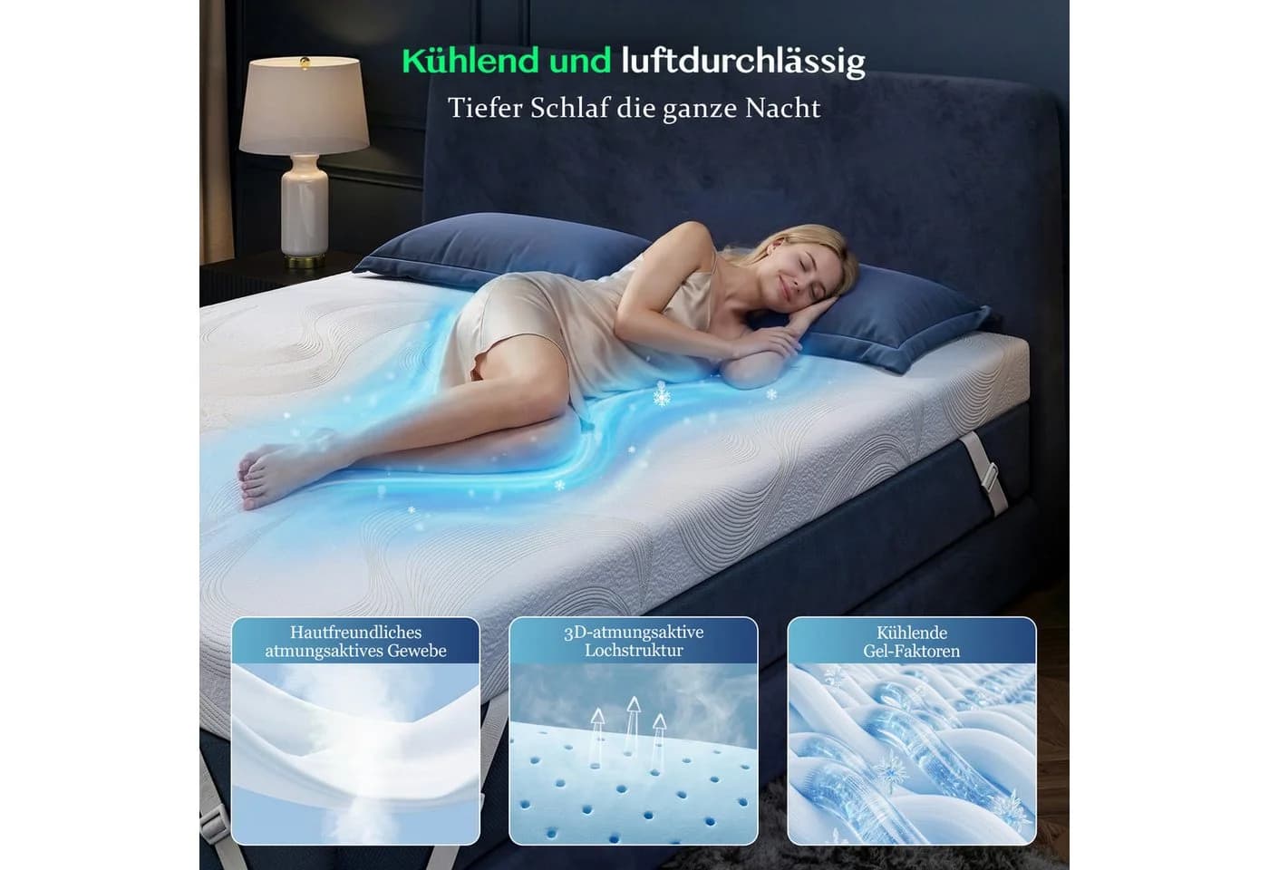 Klyvvo Matratzentopper mit Gel-Memory-Schaum & abnehmbarem Bezug - Bild 5