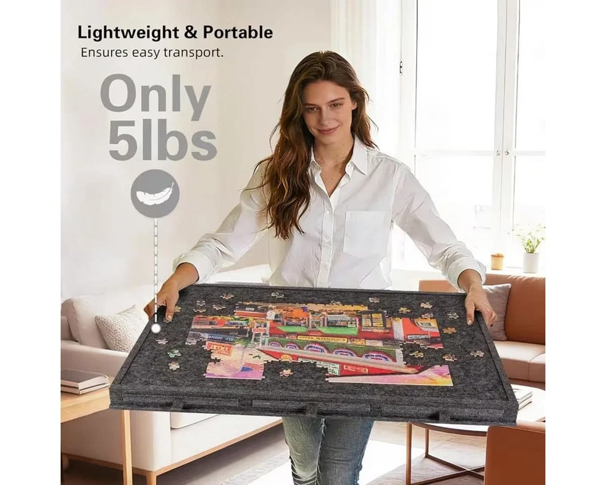 Pdgrid Puzzleunterlage Filz-Puzzleplattform 2-in-1-Ständer mit 6 Schubladen für Erwachsene - Bild 4