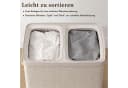 Hausright Wäschekorb 100L mit Deckel 2 Fächer beige braun Bild 3