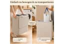 Hausright Wäschekorb 100L mit Deckel 2 Fächer beige braun Bild 4