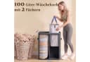 Hausright Wäschekorb 100L Grau mit Deckel & 2 Fächern Bild 1