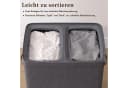 Hausright Wäschekorb 100L Grau mit Deckel & 2 Fächern Bild 3