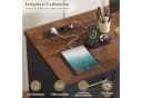 Homfa Schreibtisch mit Steckdose und Schubladen 150 cm Schwarz Bild 4