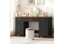 Homfa Schreibtisch mit Steckdose und Schubladen 150 cm Schwarz Bild 5