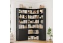 Homfa Bücherregal-Set 3-tlg. mit Türen Schwarz Bild 4