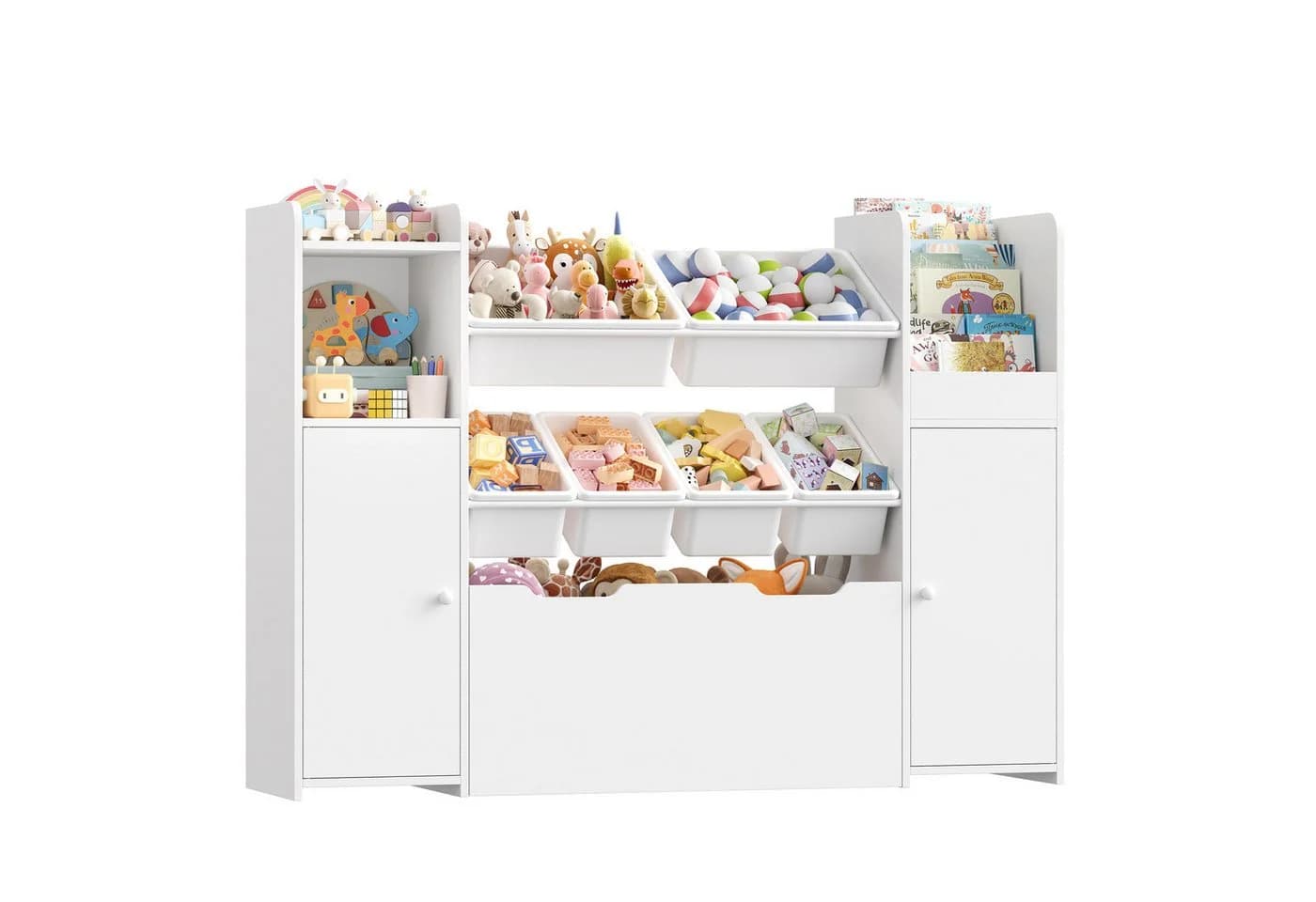 Homfa Kinderregal mit Boxen und Schubladen Weiß/Rosa - Bild 2