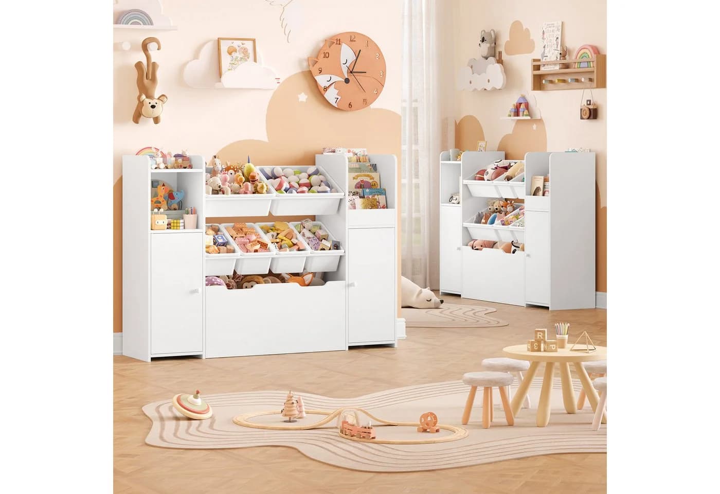 Homfa Kinderregal mit Boxen und Schubladen Weiß/Rosa - Bild 5