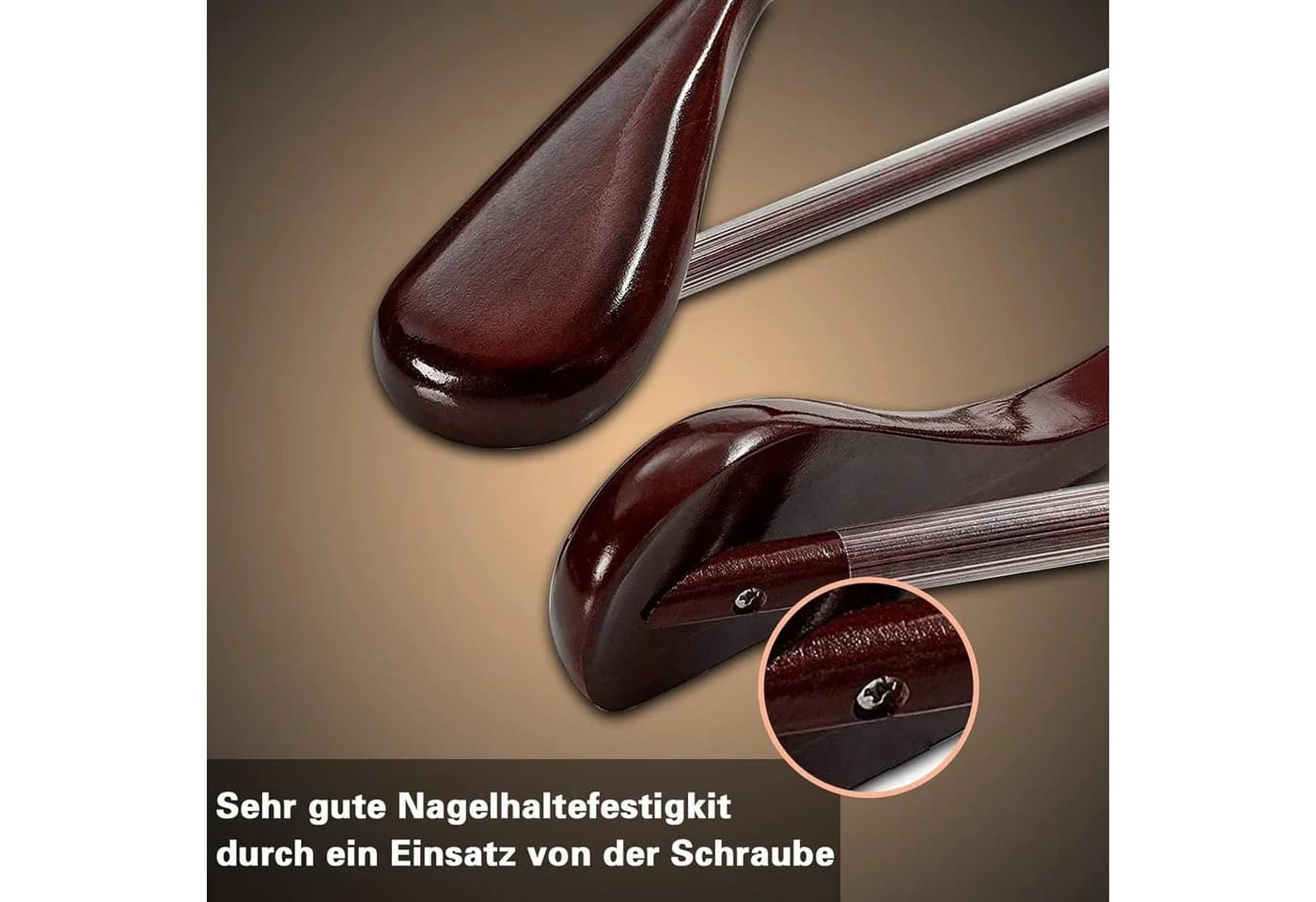 Liszton Kleiderbügel aus Holz 10 Stück Dunkle Farbe - Bild 3