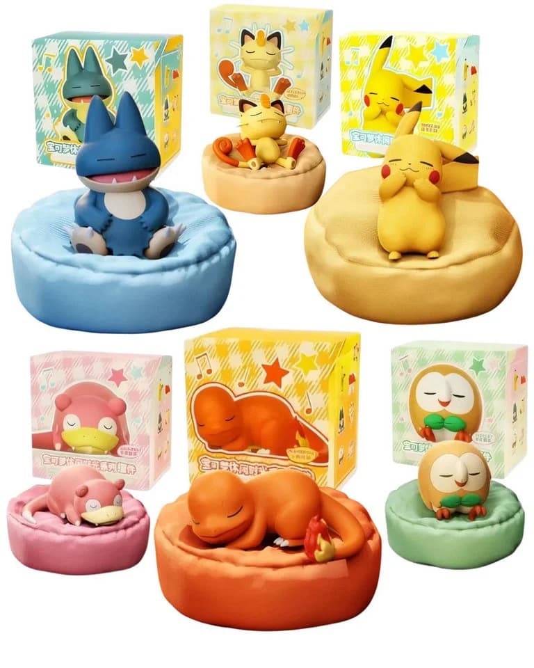 POKÉMON Sammelfigur Schlafend mit Kissen - Niedliche Figur