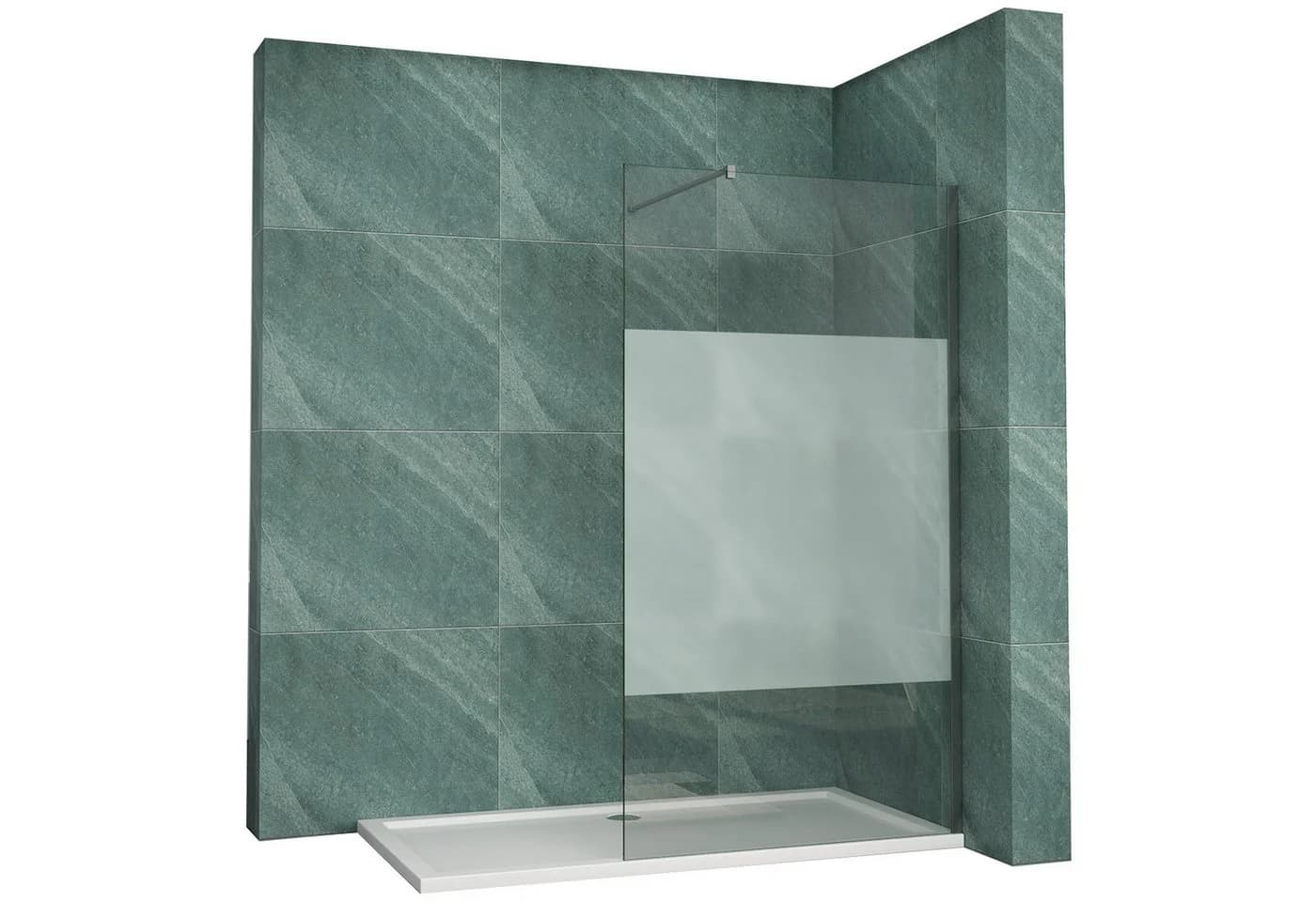 SONNI Duschwand Walk-in 8mm Nano Glas Teilsatiniert 200cm - Bild 2