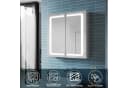 SONNI Badezimmerspiegelschrank Aluminium 65 cm Touch-Beleuchtung Bild 1