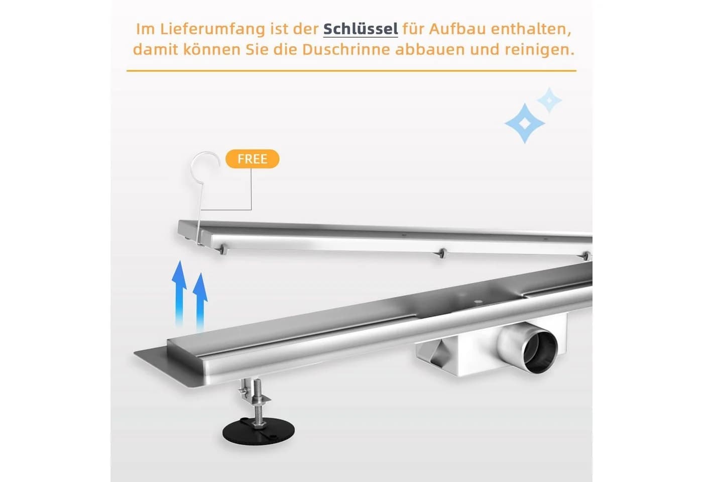 SONNI Duschrinne Edelstahl 2-in-1 Design befliesbar - Bild 5