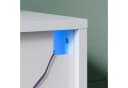SONNI Nachtkonsole Nachttisch mit LED-Beleuchtung, Schublade 45x35xH46.5cm, Nachtkommode Weiß Hochglanz Bild 3