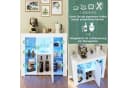 SONNI Sideboard Küchenschrank mit LED Beleuchtung 90x35x83cm, Hochglanz, mit Schranktür und 4 Glas Einlegeböden Bild 4