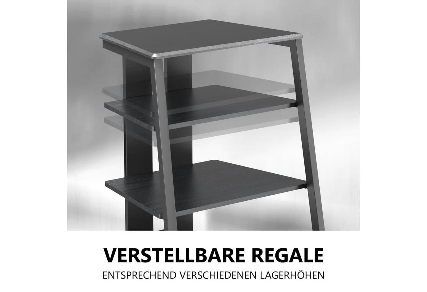FITUEYES TV-Regal HiFi Rack aus Holz und Metall 61x52x78 cm - Bild 3