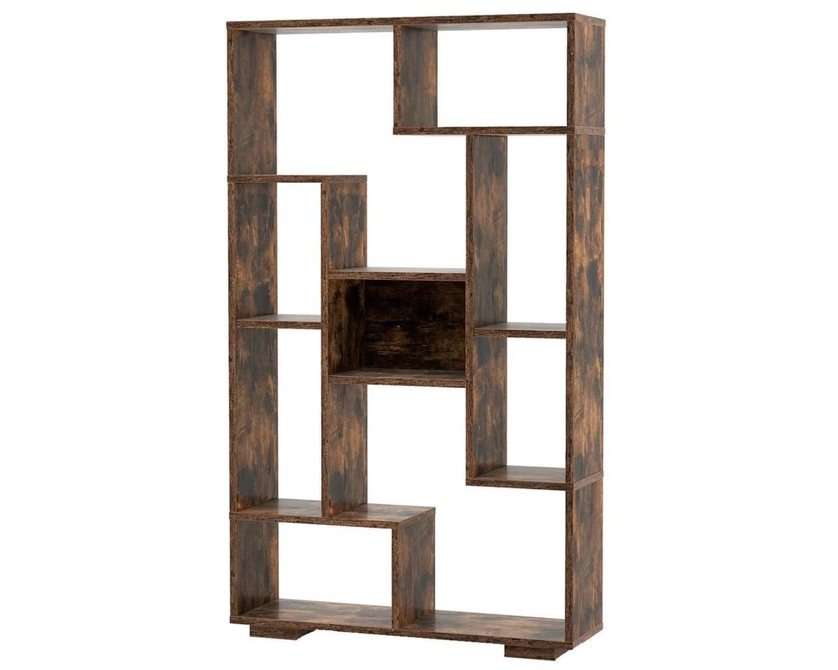 COSTWAY Bücherregal Holz 9 Fächer Raumteiler Geometrisch 70x20x120cm - Bild 2