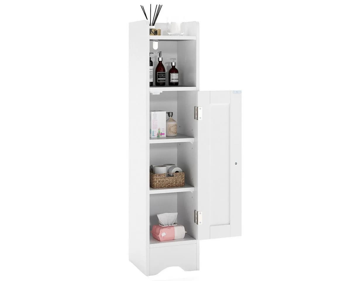COSTWAY Badezimmerschrank schmal mit verstellbaren Ablagen, weiß - Bild 2