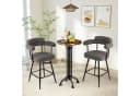 COSTWAY Barhocker 2er Set Grau/Schwarz Gepolstert Drehbar Bild 1