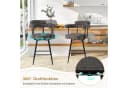 COSTWAY Barhocker 2er Set Grau/Schwarz Gepolstert Drehbar Bild 3