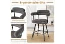 COSTWAY Barhocker 2er Set Grau/Schwarz Gepolstert Drehbar Bild 5