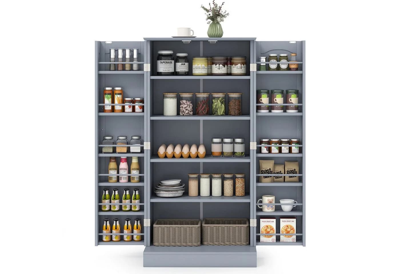 COSTWAY Küchenbuffet Küchenschrank Vorratsschrank Weiß - Bild 2
