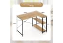 COSTWAY Eckschreibtisch L-förmig mit Regal Holz Schwarz Bild 5
