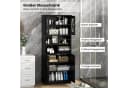COSTWAY Badkommode schmal Badschrank 4 Türen 3 Ablagen Weiß Bild 3