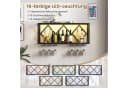 COSTWAY Weinregal Wand LED 2 Ebenen Flaschenregal Holz 39 Flaschen Bild 1