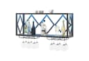 COSTWAY Weinregal Wand LED 2 Ebenen Flaschenregal Holz 39 Flaschen Bild 2