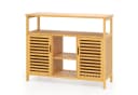 COSTWAY Badezimmerschrank Bambus 100x35x80cm Bild 2