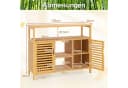 COSTWAY Badezimmerschrank Bambus 100x35x80cm Bild 5