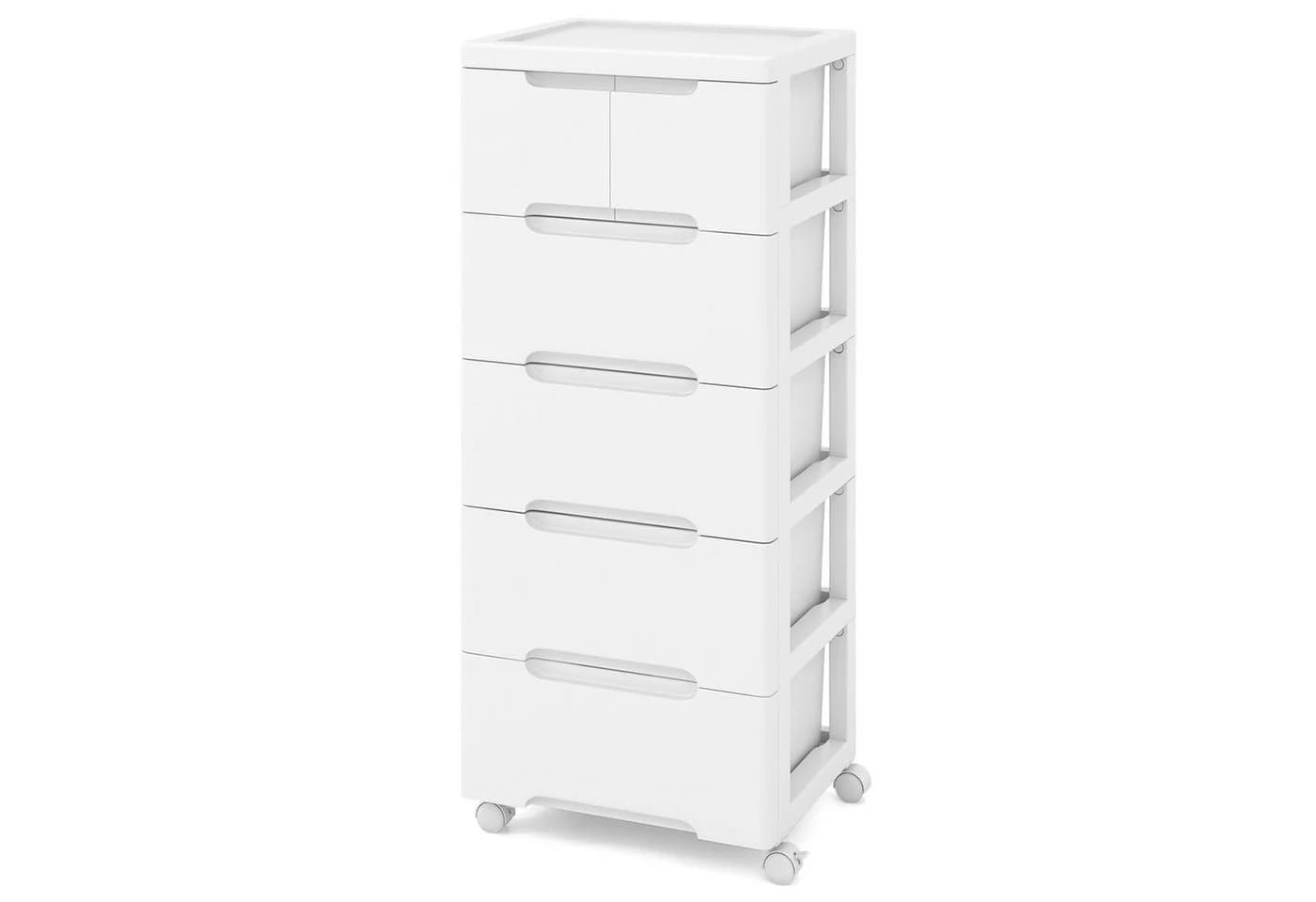 COSTWAY Kommode, Nischenschrank mit Rollen, 7 Schubladen 40x32x96cm - Bild 2