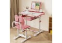 Kinderschreibtisch-Set Modern Ergonomisch Holz Kunststoff Weiß Braun Bild 2