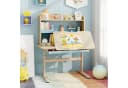 COSTWAY Kindertisch Blau mit Regal & Schublade, höhenverstellbarer, ab 3 Jahre Bild 2