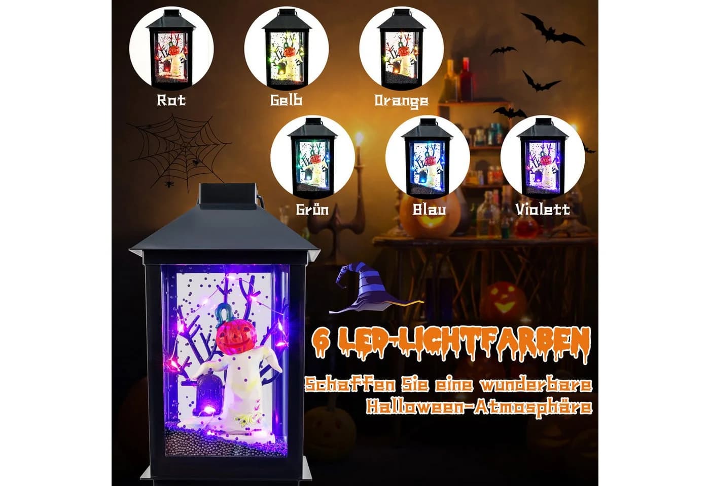 COSTWAY Halloween Laternenmast 155 cm mit LED & Sound - Bild 3