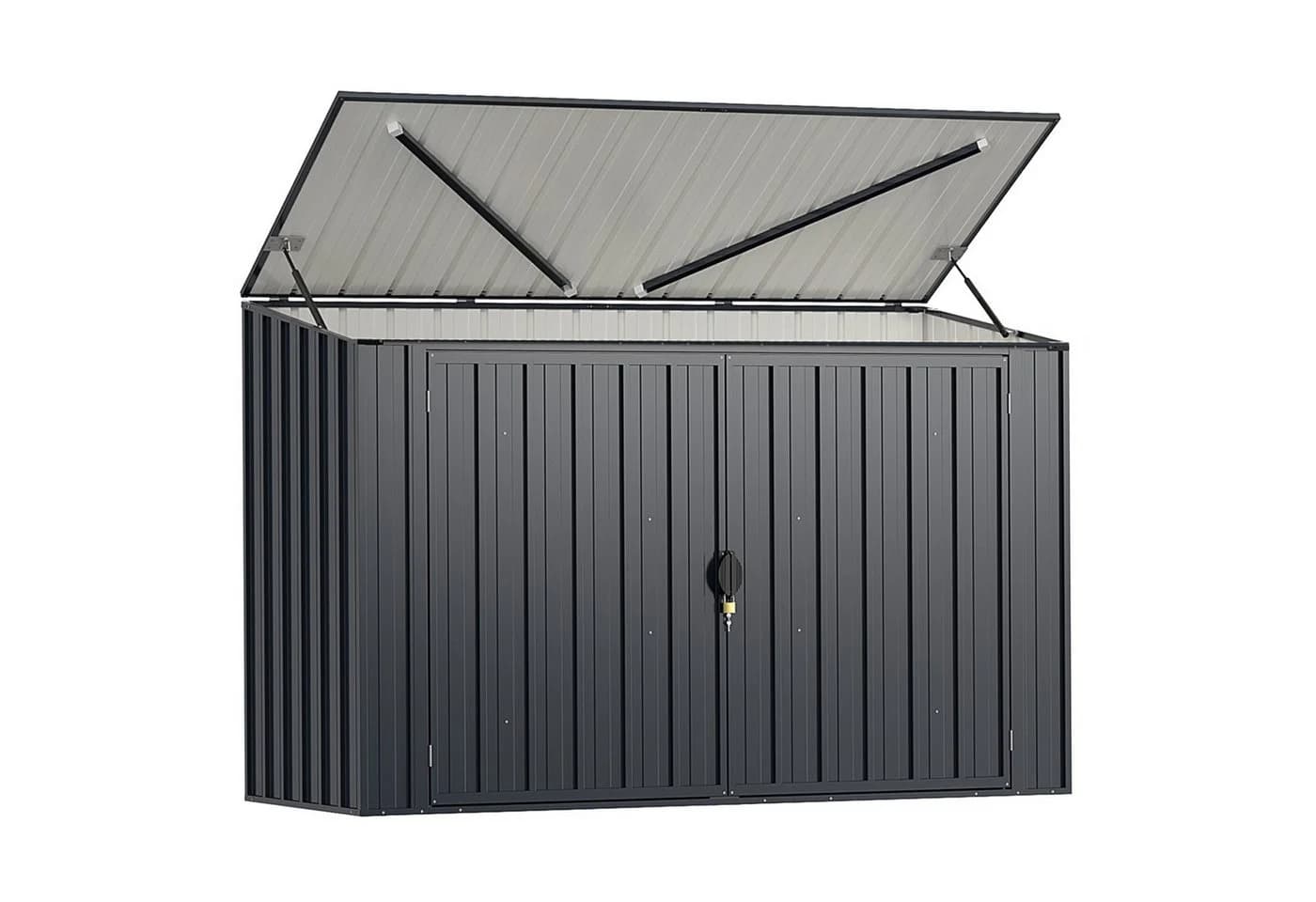 COSTWAY Mülltonnenbox Gerätehaus Grau 193x86x127 cm - Bild 2