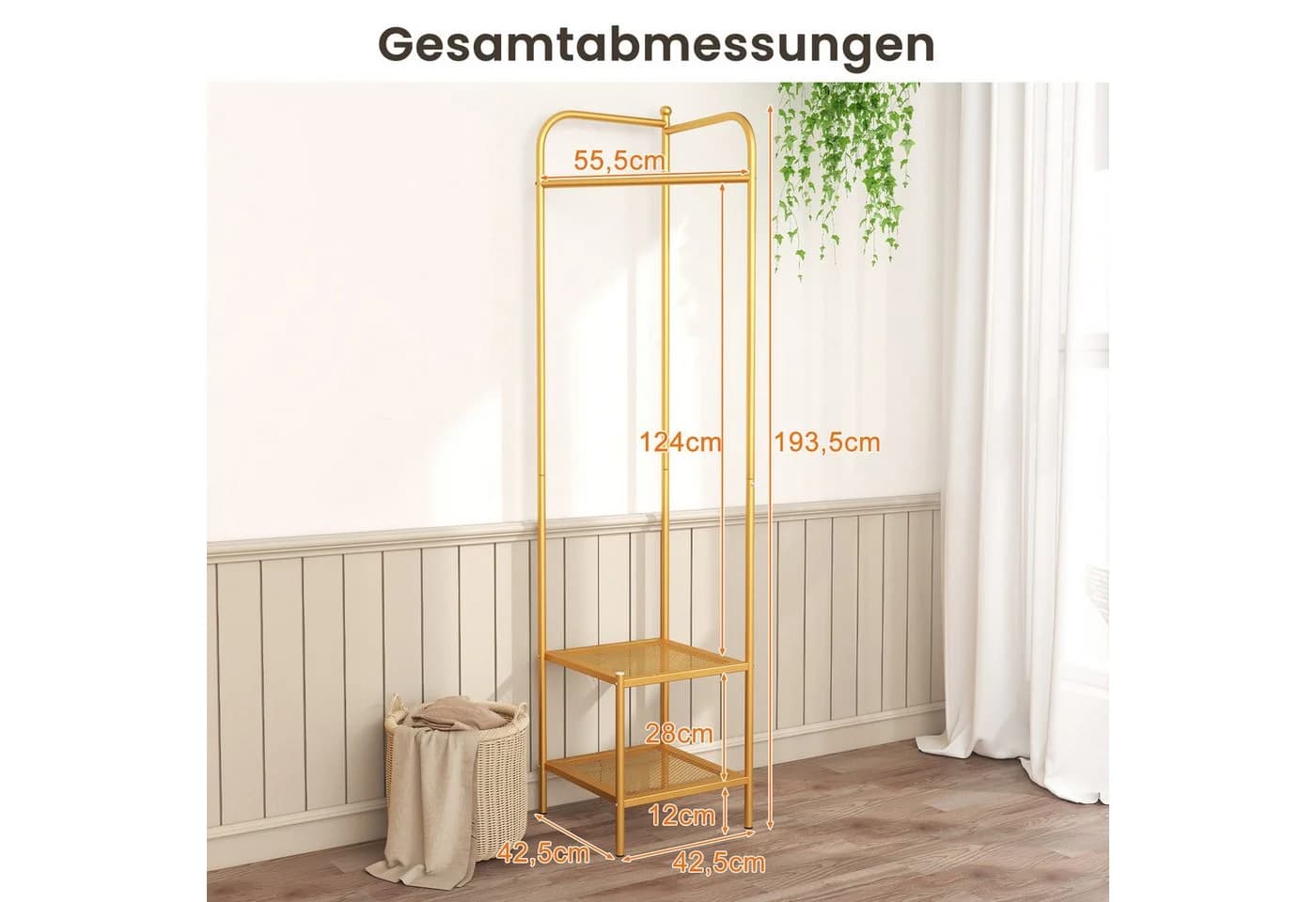 COSTWAY Eck-Garderobenständer mit Regalen - Bild 4