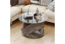 COSTWAY Couchtisch Rund Grau Massivholz 81cm Bild 1