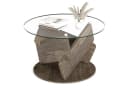 COSTWAY Couchtisch Rund Grau Massivholz 81cm Bild 2